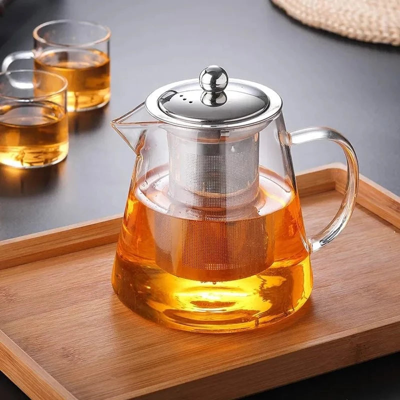 Glas Teekanne mit Filtereinsatz 1100ml - LUNDAVY