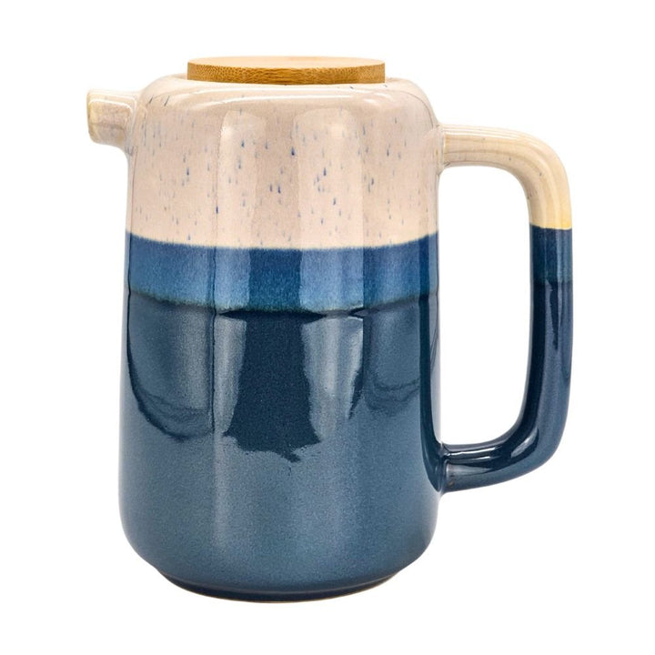 Keramik-Teekanne mit Filtereinsatz und Holzdeckel 900ml - LUNDAVY