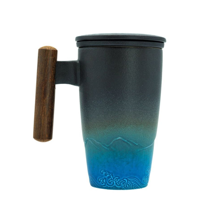 Teetasse mit Holzgriff und Edelstahlsieb 350ml - LUNDAVY